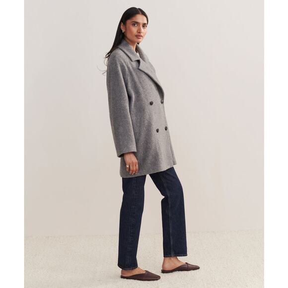 JENNI KAYNE Caroline wool Coat Heather Grey L - Picture 5 of 12